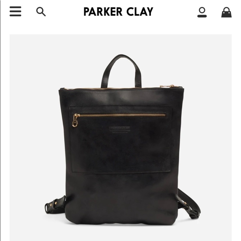Parker Clay Miramar Black Leather Backpack
